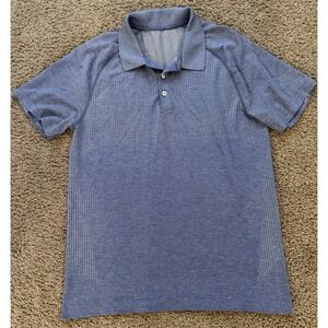 Lululemon Metal Vent Tech Polo 2.0 Mens Size Medium Blue Stretch